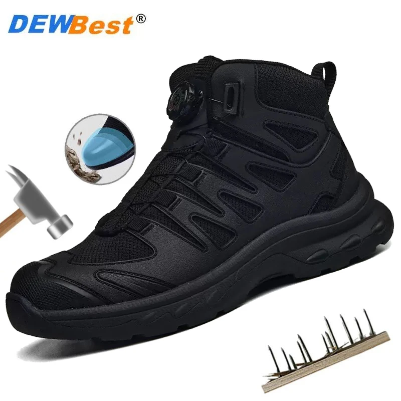 

2025: Мужская высокая мужская рабочая обувь с защитой от ударов и проколов, износостойкая защитная обувь на пуговицах, рабочая обувь