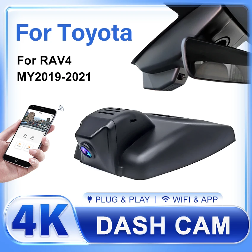 Dash Cam for Toyota RAV4 XA50 XA40 XU80 2018 2019 2020 2021 / Venza / Harrier,Plug and Play 4K Car DVR Dashcam Camera Recorder
