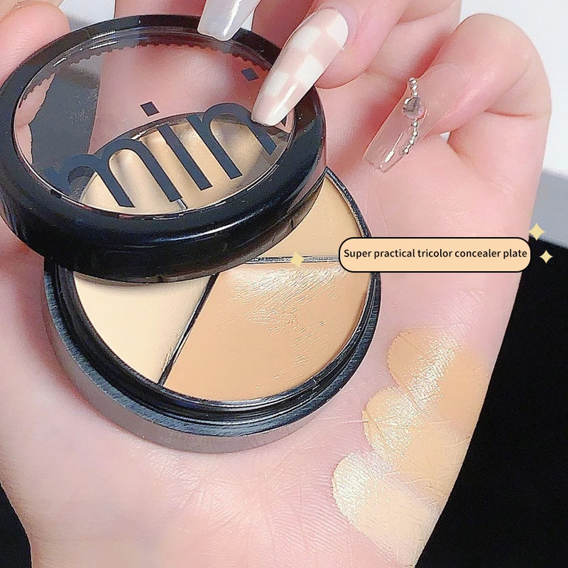 3-Farben-Concealer-Creme, vollständige Abdeckung, Akne-Fleckenbeutel, Kontur-Concealer-Palette mit Pinsel, feuchtigkeitsspendende Kosmetik, Make-up 2024