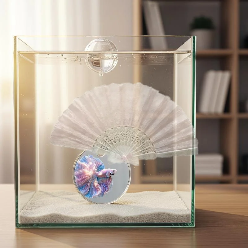 Aquarium Fish Betta - Betta Vis Drijvende Dubbelzijdige Spiegel Gladde