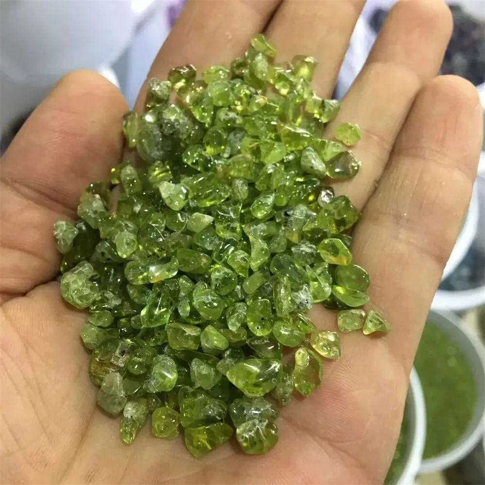 Natural Peridot Chips Beads Green Irregular Quartz Rock Chips Stone Healing stones For Jewelry Tank Fish Bonsai Decoration