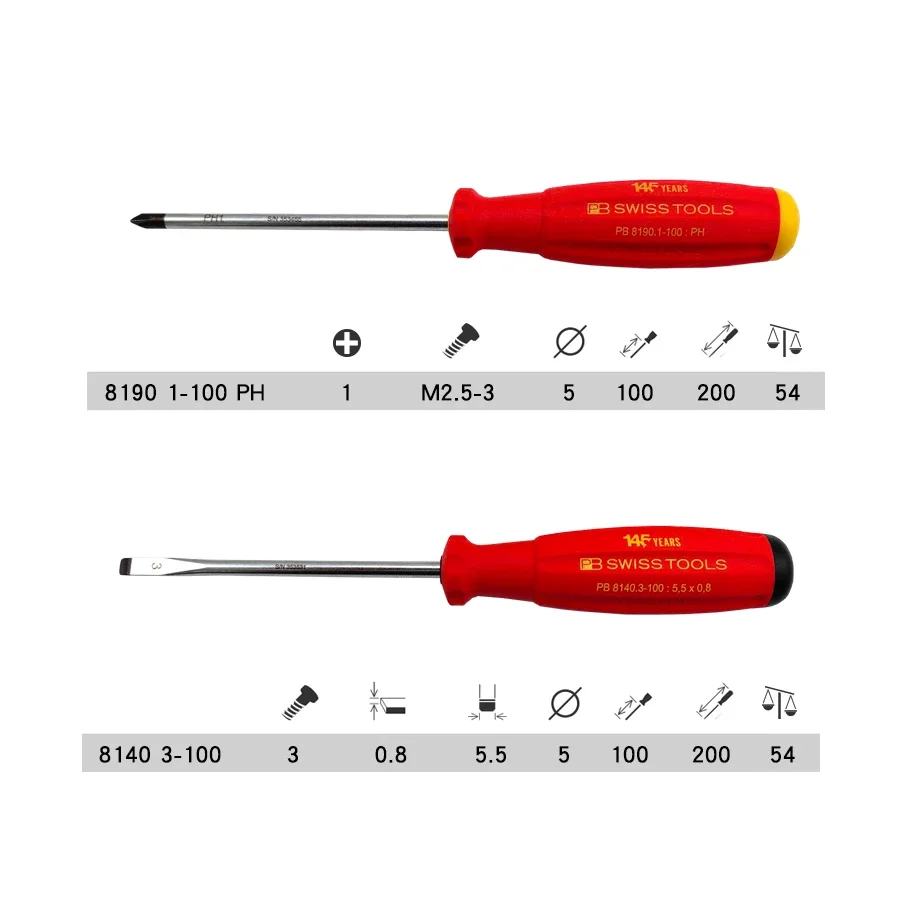 Switzerland PB Symmetrical screwdriver Imported Phillips 1 screwdriver set Tools 145 Anniversary Edition NO.888.set