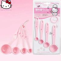 Hello Kitty Measuring Spoon Sanrios Anime Cinnamoroll Double Scale Spoon 4 Piece Set Baking Tools Kitchen Household Cute Gift