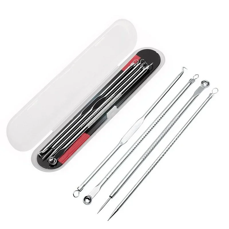 Akne-Nadeln zur Entfernung von Mitessern, Akne-Entferner mit schwarzen Punkten, Tiefenreinigungs-Mitesser-Eliminatoren für das Gesicht, Hautpflege-Tools, 4 Stück