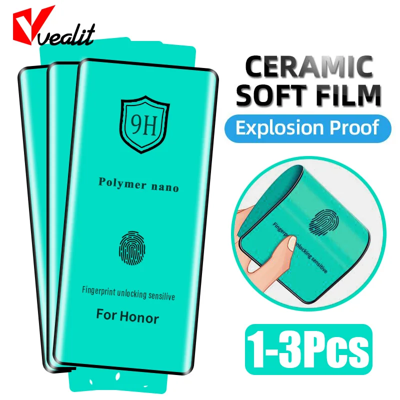 1-3Pcs Ceramic Soft Film for Honor 100 90 80 70 50 Pro Screen Protector for Magic 6 5 4 Ultimate Lite X9B X9A X50 Pro Not Glass