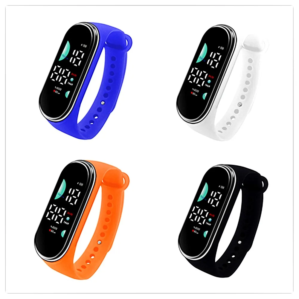 Reloj de pulsera deportivo multifuncional Unisex para niños, reloj electrónico LED con Control táctil, resistente al agua, pantalla de Tiempo semanal