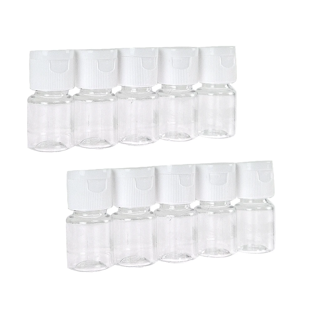 20pcs/100pcs 5ml Refillable Transparent Bottle Plastic Portable Squeeze Bottle Shampoo Conditioner Travel Container