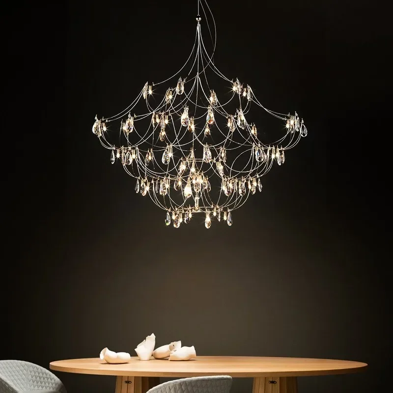 Retro Design Fashion New Style Firefly Crystal Chandelier Suitable for Living Room Villa Hotel Indoor Glossy Lighting Fixture