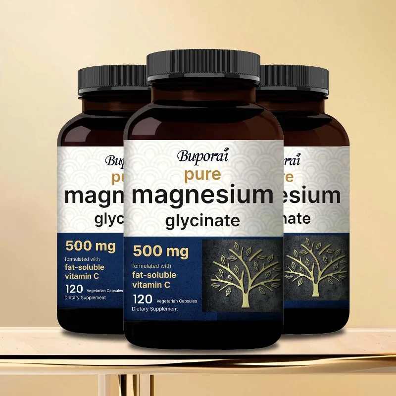 Magnesium Glycinate Capsules 500mg - Muscle Relaxation, Soothes Nerves, Supports Joints, Bone and Heart Health, Replenish Energy