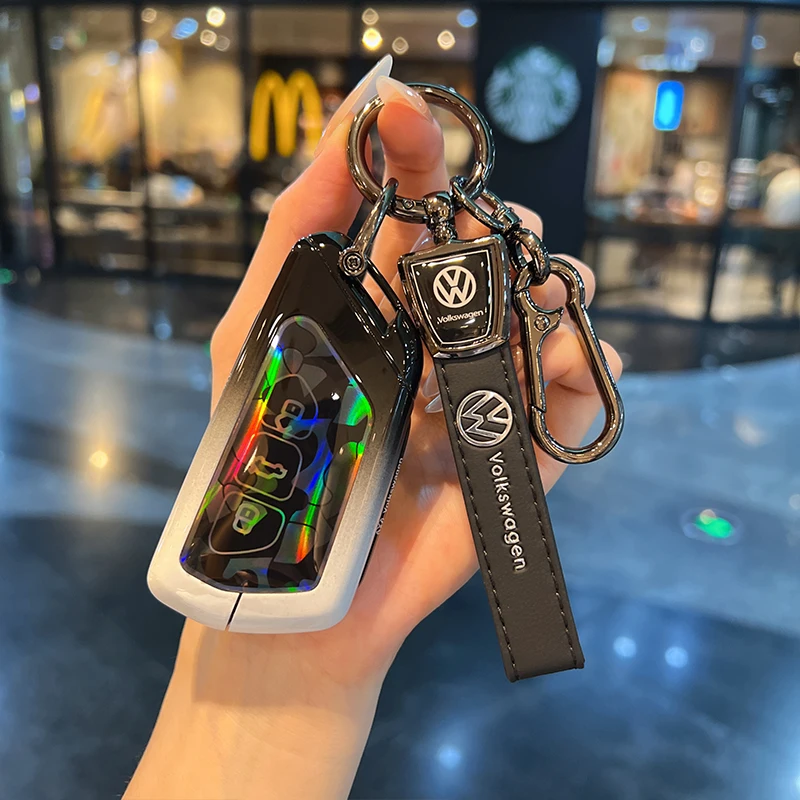 حافظة مفاتيح السيارة غطاء حقيبة لشركة فولكس فاجن فولكس فاجن جولف 8 MK8 ID.3 ID.4 كوبرا سكودا اوكتافيا A8 سيات ليون MK4 2020 2021 فورمينتور تاراكو #3