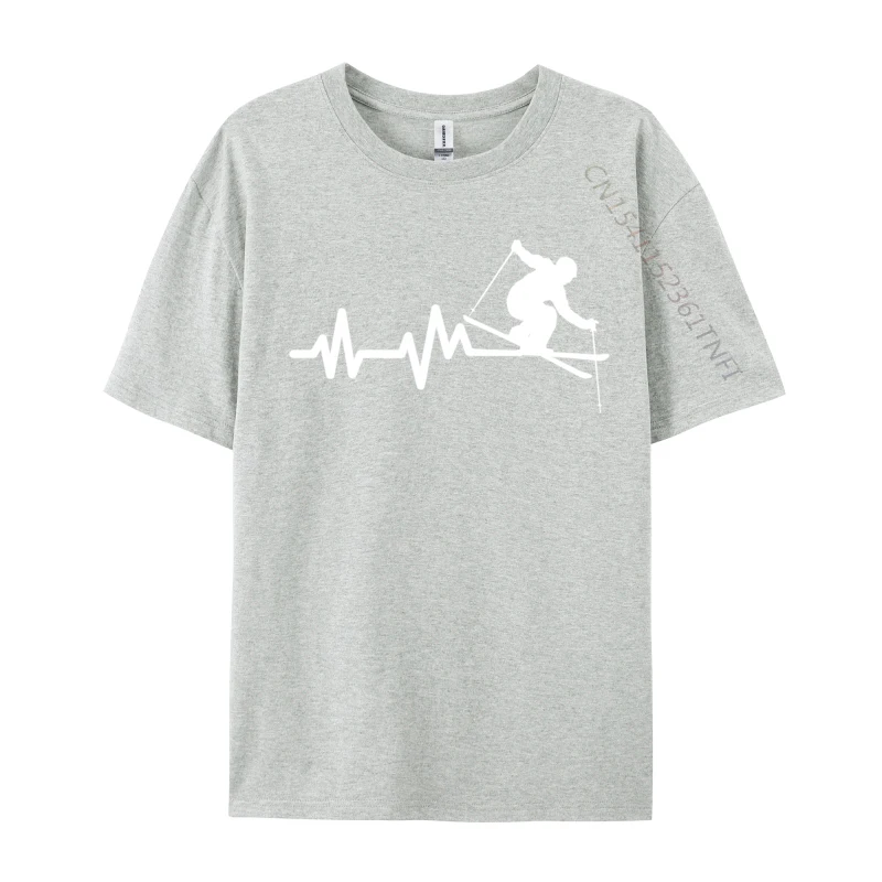 Ski Heartbeat Skiing Skier Printed Men's New Coming Summer T Shirt Fall Cotton T-Shirt Custom Tees Wholesale