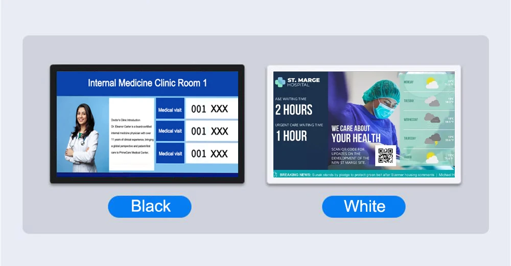 13,3~43 Zoll Wandmontiertes Healthcare-System, Triage-Warteschlangen-System, Arztinformationsanzeige, Digital Signage, Triage-Bildschirm – Detail 13