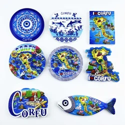 Greece Fridge Magnets Corfu Travelling Souvenirs Fridge Stickers Home Decoration Photo Wall Magnetic Stickers Birthday Gifts
