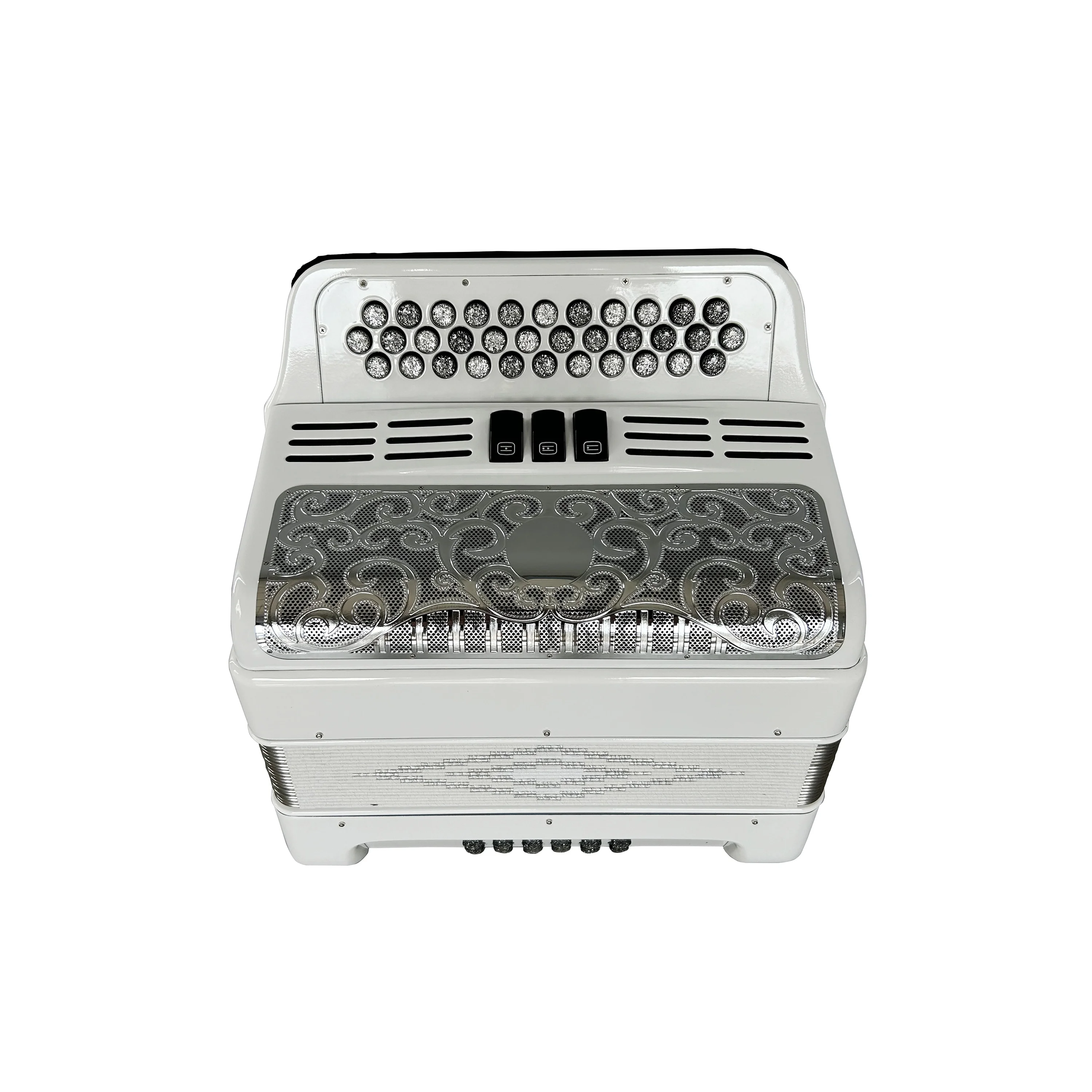34 Button Diatonic Accordion 12 Bass 3 Registers Professional Button Accordion Musical Instrument for Beginners Adults