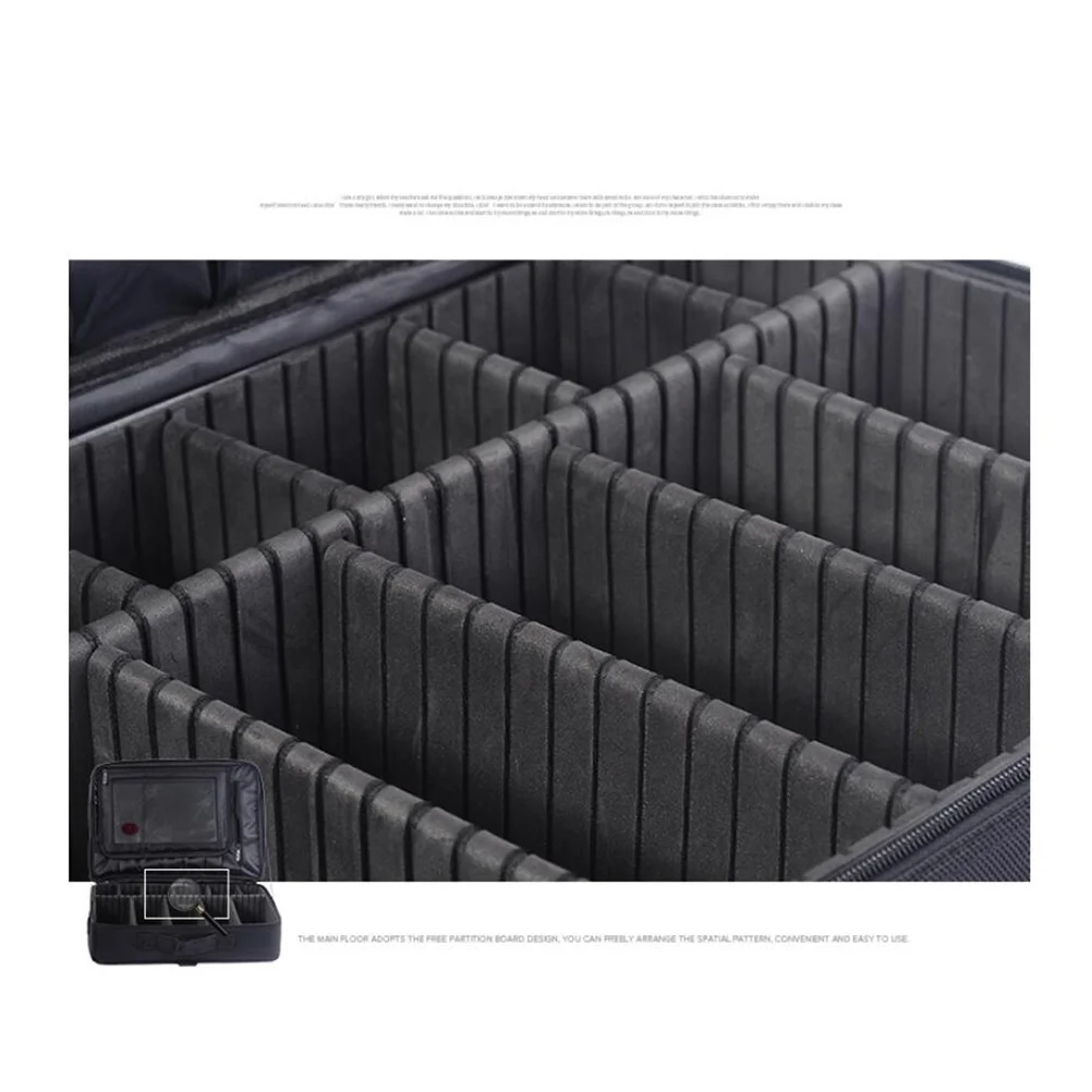 

1Pcs Makeup Tool Storage Box Oxford Cloth Organizer Black Lightweight Portable Desktop Display Case Neat Clean