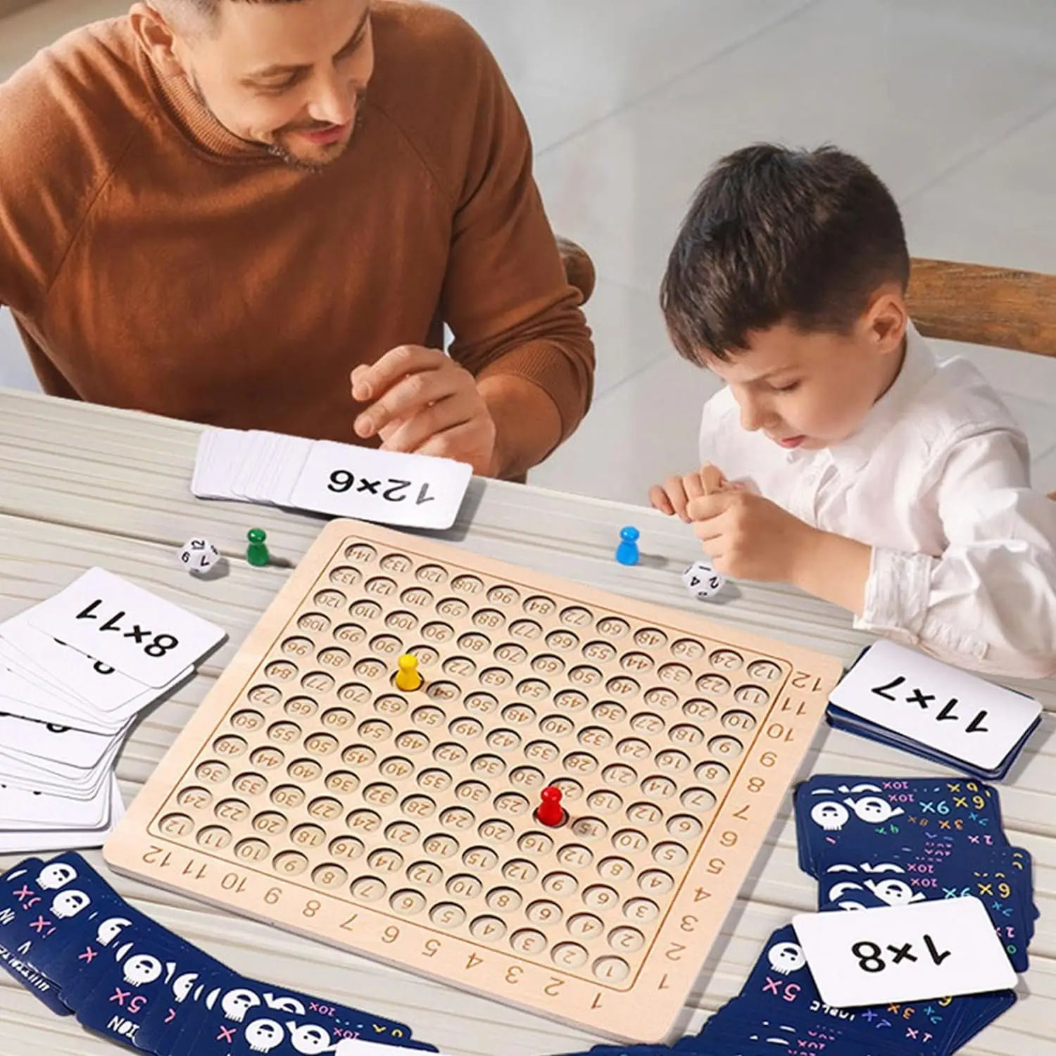 Math Multiplication Board Montessori Wooden Toys Kids Preschool Learning Educational Board Game Toys For Counting Teaching