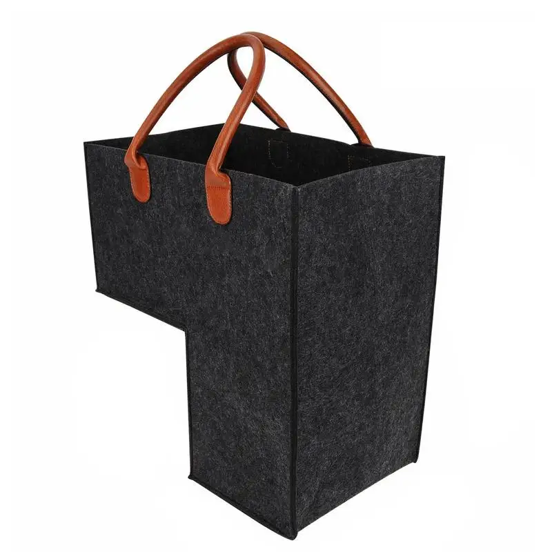 Stairs Basket Stair Step Basket Stair Storage Box Staircase Baskets For Storage L-Shape Design 4mm Thick Felt Black Grey