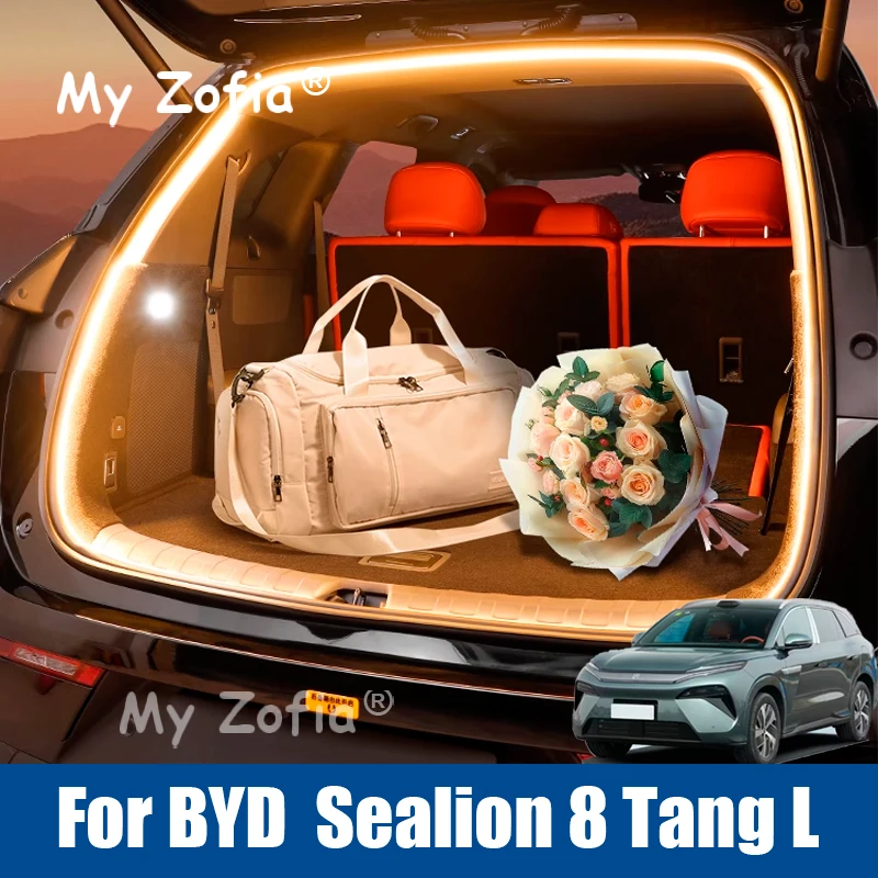

For BYD Sealion 8 TANG L 2025 2026 Rear Trunk Brighten LED Strip Lighting Waterproof Flexible Light Atmosphere Lamp Accessories