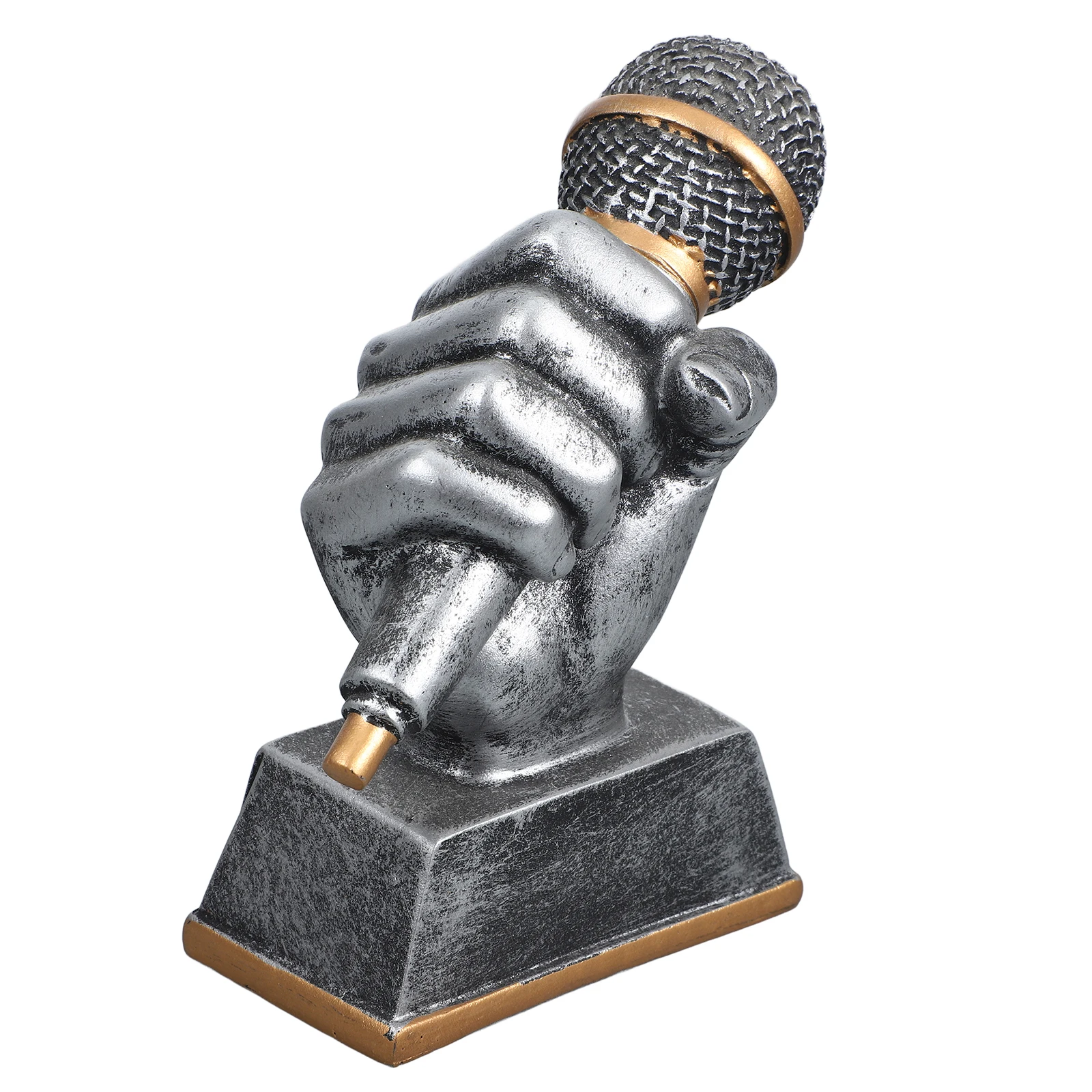 Trophy Microphone Award Singing Party Music Favors Awards Decor Trophies Gold Home Speech Accessory Children Karaoke Small Dance