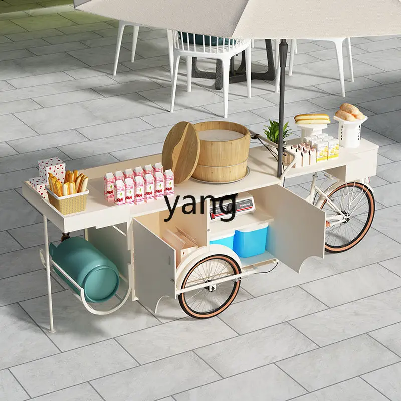LH  mobile food truck reversing donkey tricycle night market stall outdoor mobile milk tea snack trolley view 3