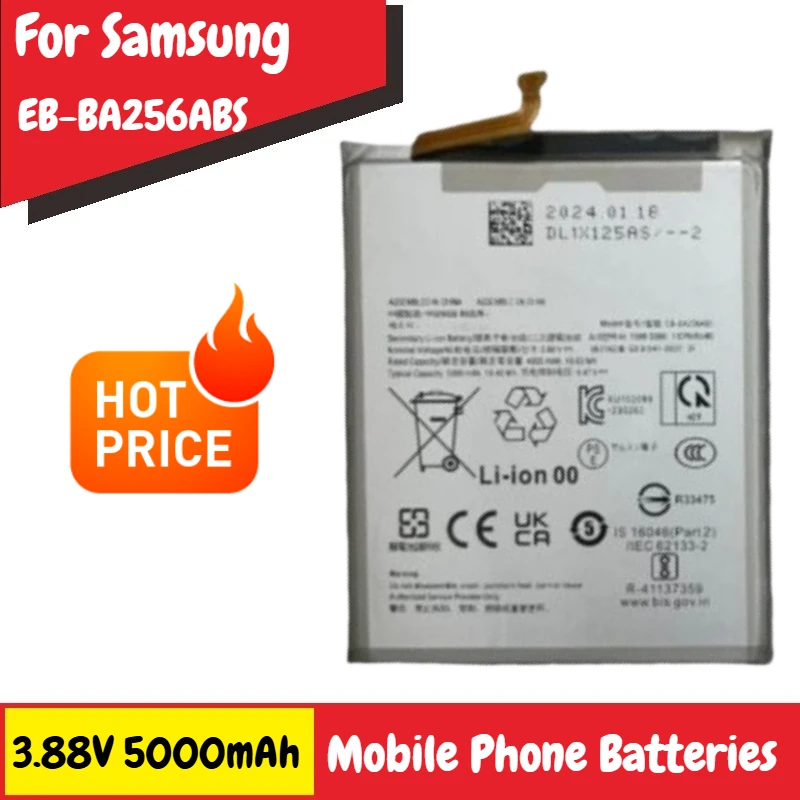 

3.88V 5000mAh Battery EB-BA256ABS for Samsung Galaxy A25 5G A55 A256 Mobile Phone Brand-New High Quality