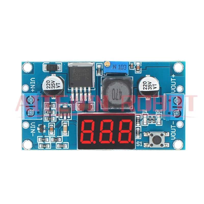 LM2596 DC Buck Step Down Power Converter Module DC/DC 4.0~40V to 1.25-37V 2A Adjustable Voltage Regulator With LED Voltmeter