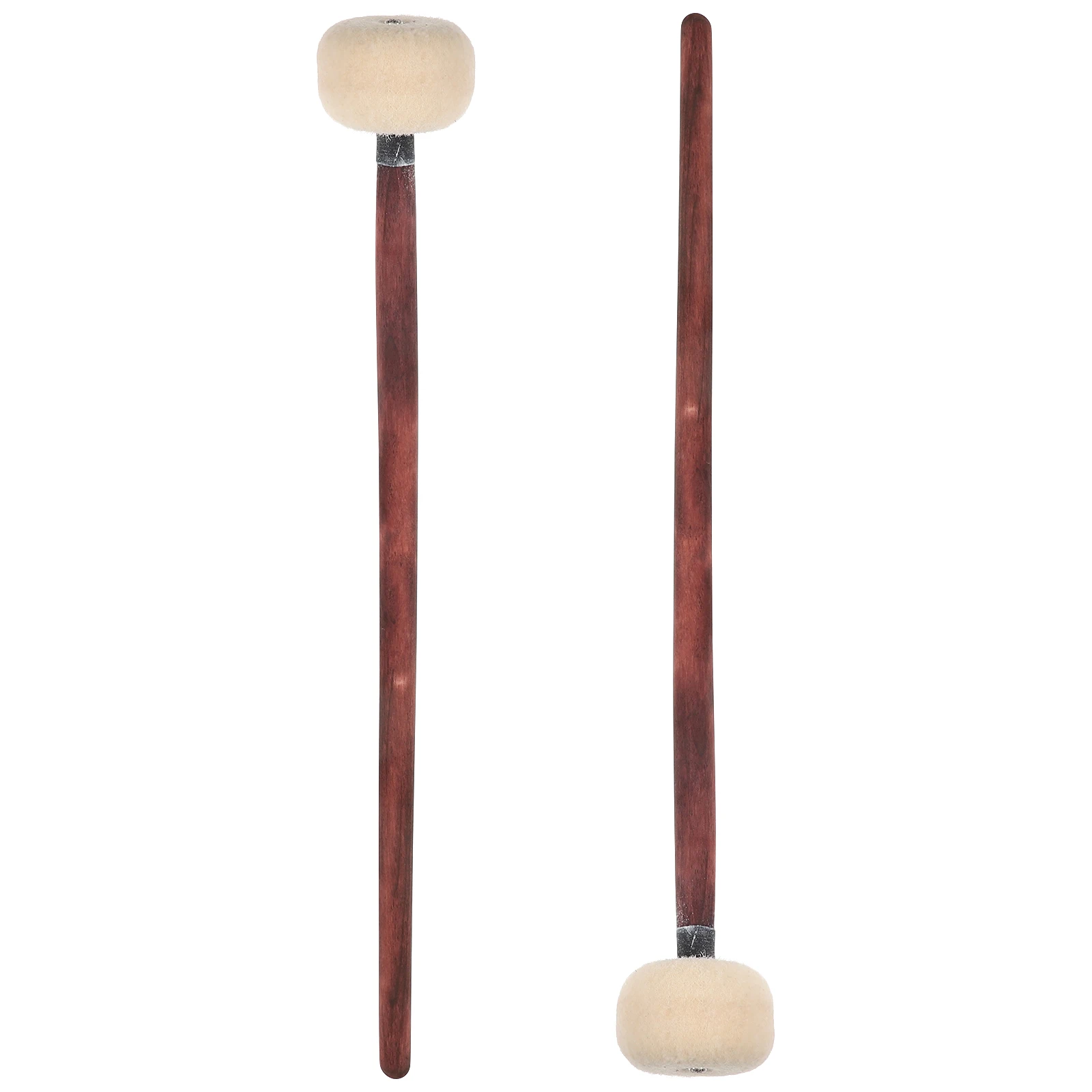 

2pcs White Tuning Mallets Firm Wood Handle Large Felt Head Drumsticks Practice Bass MapleWood Professional Adult