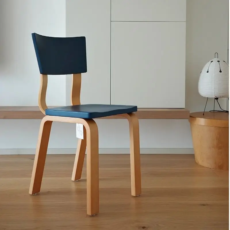 

Nordic Dopamine Curved Mid-Century Dining Room Armchair with Birch Back, Compact Desk Chair Dinning Table Chairs Furniture