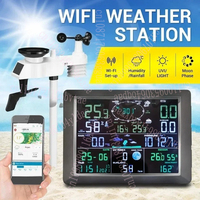 Professional WiFi Weather Station Internet Wireless Outdoor Sensor 0310 Rain Gauge Living Weather Forecast Wind Gauge