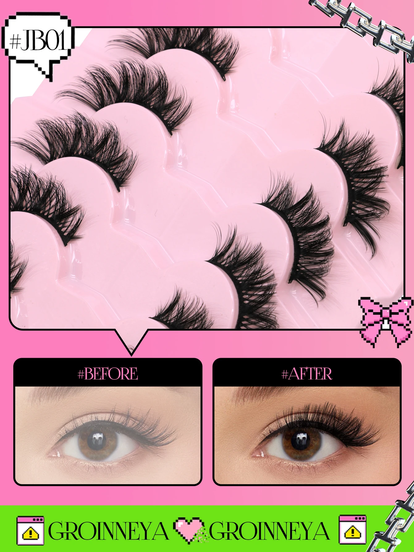 Veltrinay Mezze Ciglia Visone Naturale Occhio di Gatto Ciglia Finte Ciglia 3D Volume Striscia Ciglia Finte Accento Angolo 3/4 Ciglia