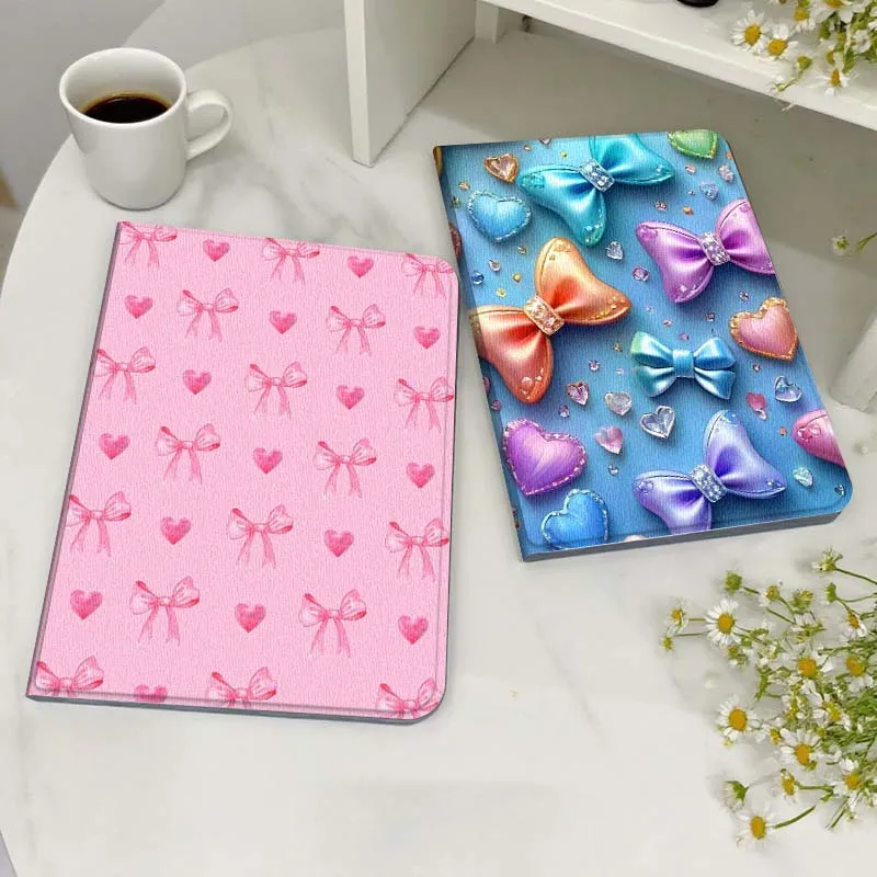 

Pink Cartoon Bow Heart Tablet Case For Legion Xiaoxin Pad Y700 K10 M10 P11 K11 Pro Plus 10.6 11.5 Inch 2021 2023 2025