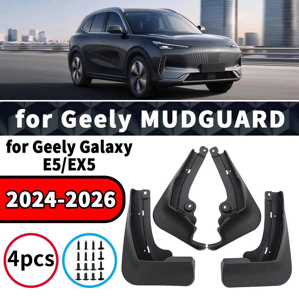 for Geely Galaxy E5 EX5 2024 2025 2026 Car Mud Flaps Splash Guards Front Rear Wheel Fender Mudguard Exterior Parts