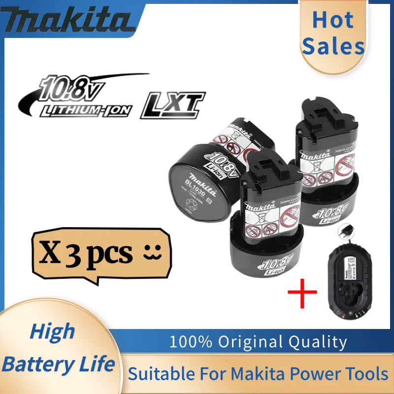 

Makita 10.8V Lithium Battery Strong Power 2.0Ah 3.0Ah, Rechargeable Battery, Suitable For Makita Power Tools,