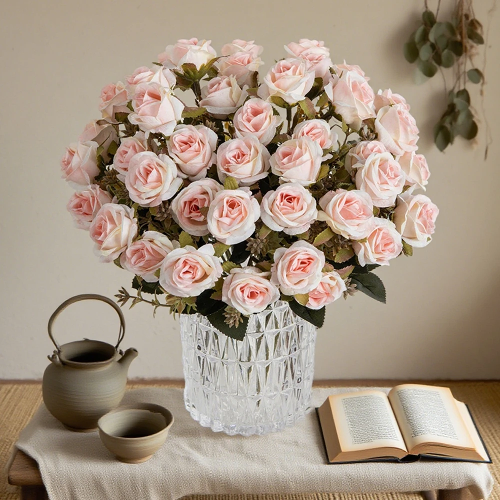 

5Pcs Silk Artificial Flower Carnation Rose Wedding Bridal Bouquet Home Room Outdoor Garden Wall Diy Gift Decoration Accessories
