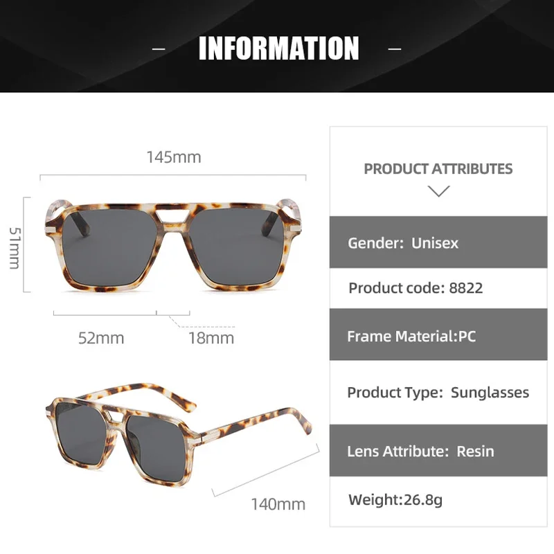 LNFCXI Fashion Pilot Sunglasses Women Men Retro Leopard Oversized Sun Glasses New Brand Gradient Lens Driving Eyeglasses