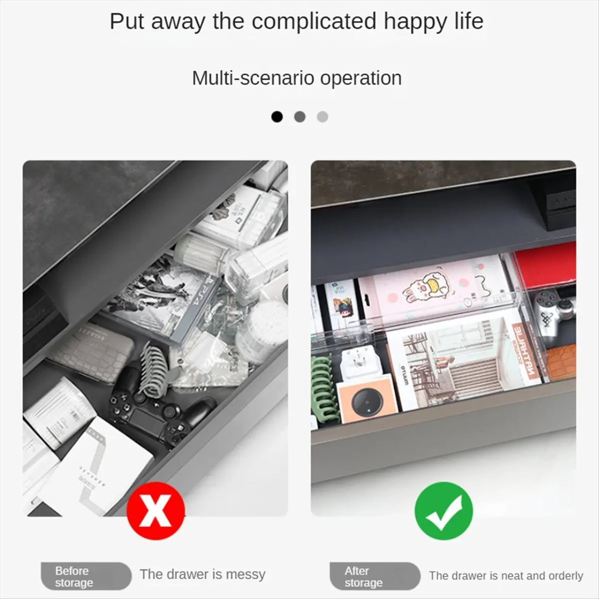 

A62K 8PCS Drawer Dividers Organizer Adjustable Cabinet Storage Clothes Organizer Drawers Separators Kitchen Drawer Organizer