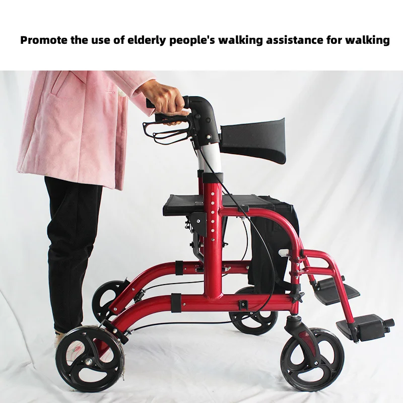 Walking Assistance For The Elderly Disabled Rehabilitation With Seat Pedals And Foot Pedals Multi-Function Household Walker Aids