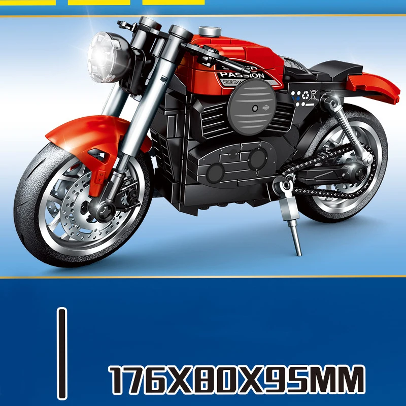 Technical United States Motorcycle Building Block Harleying Iron 883 Vehicle Motor Model Steam Bricks Educational Toy Collection