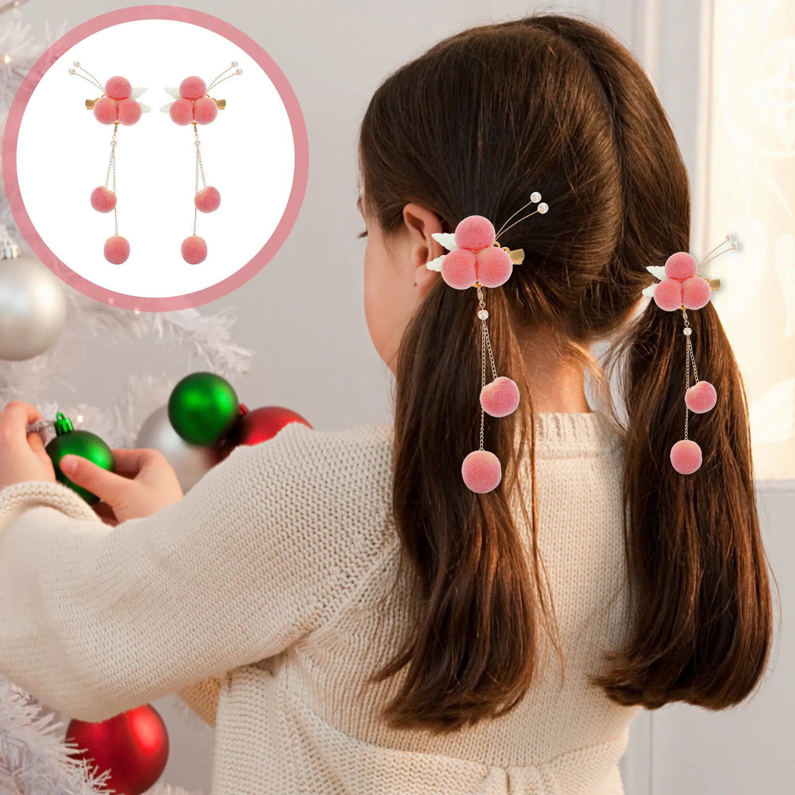 Duckbill Hair Clips for Women – Pom Pom Ball Barrettes, Elegant Casual Party Hair Accessories