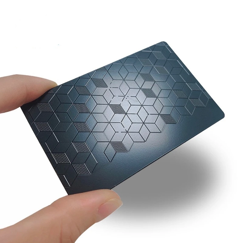Customized inquiry Cheap Price Custom Black Matt Metal Business Card Laser Cut Out Fashion Design Black Metal Name Business Card