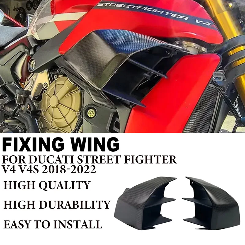 

For Ducati Street Fighter V4 V4S 2018-2022 Motorcycle Carbon Fiber Fixed Wings, Aerodynamic Spoilers, Windshield Side Wings