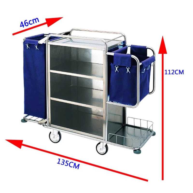 جميع عربات كتان الفنادق المصنوعة من الفولاذ المقاوم للصدأ، وعربة غرفة الفندق، وعربة التنظيف، وعربة متعددة الوظائف، وعربة الخدمة #3