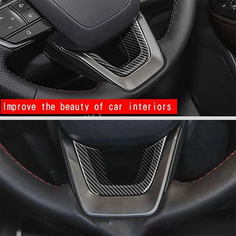 Carbon Fiber ABS Steering Wheel Cover Trim Interior Mouldings Strip Decoration For LEXUS NX260 NX350H 2022+ RHD