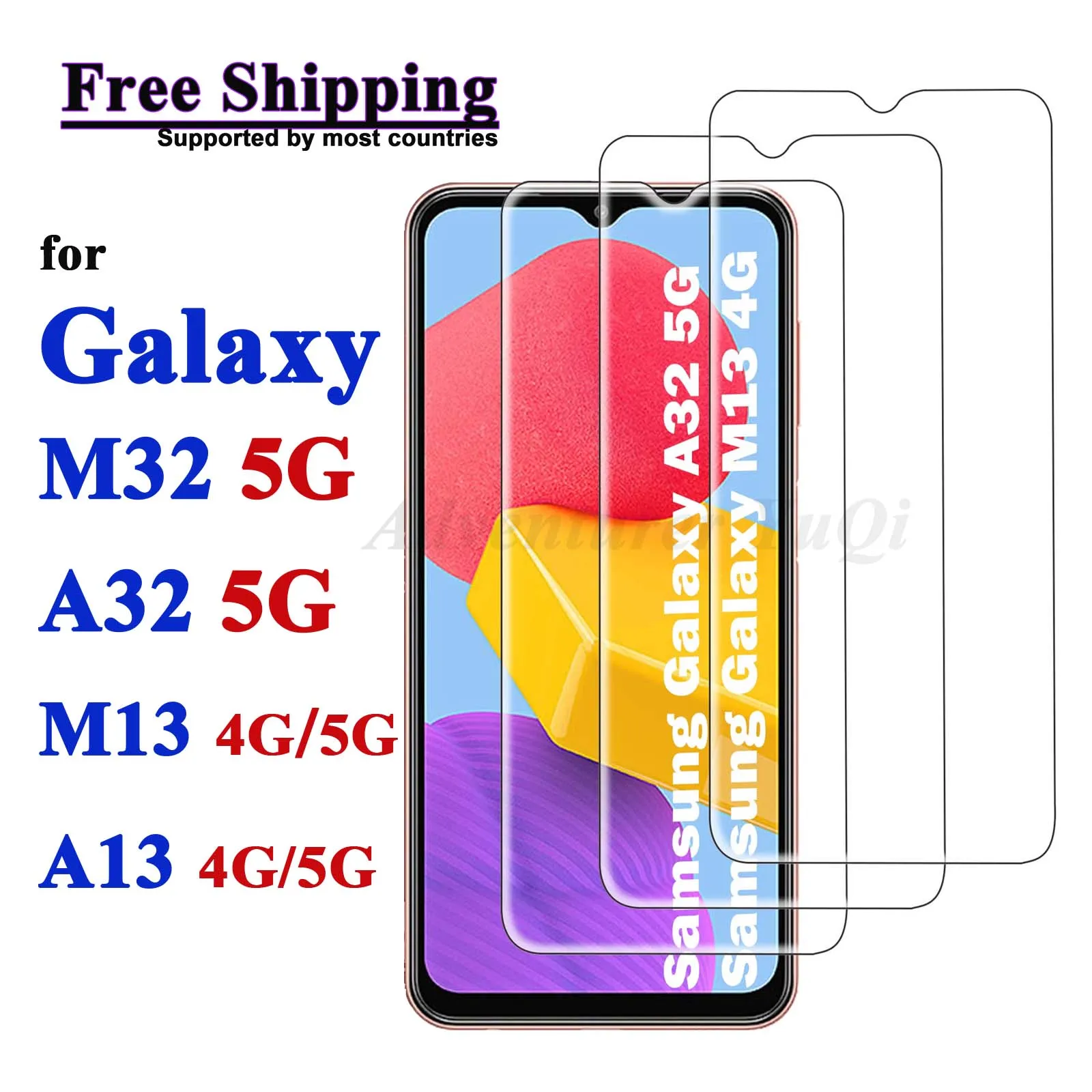 

Защита экрана для Galaxy A13 M13 4G M32 A32 5G Samsung, закаленное стекло HD 9H, прозрачный чехол с защитой от царапин, безопасный, из алюминия