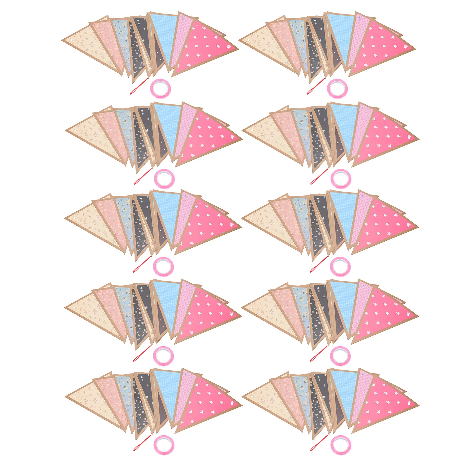 

10 Pcs Triangle Flags Decorative Bunting Multicolor Pennant Party Hanging Classroom Disco Satisfaction Teaching