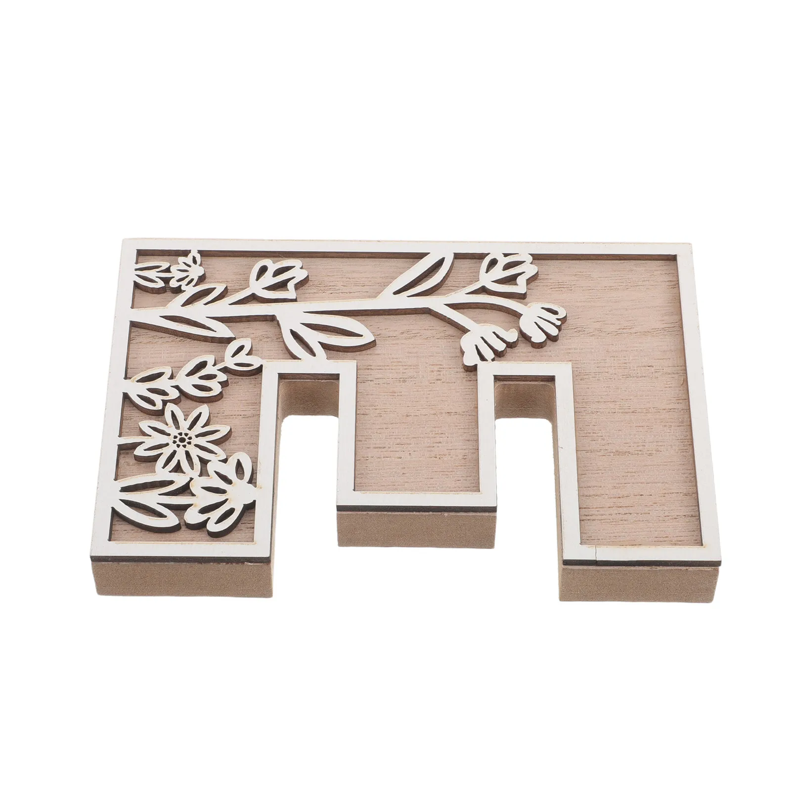 Farmhouse Wood Letters for Wall Decor 4.96x3.31inch Large Alphabet E Floral Wooden Initials Home Decoration Nursery Name Sign