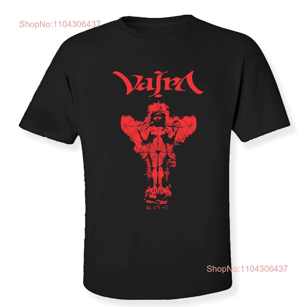 Red Shadow Queen on Black T Shirt long or short sleeves