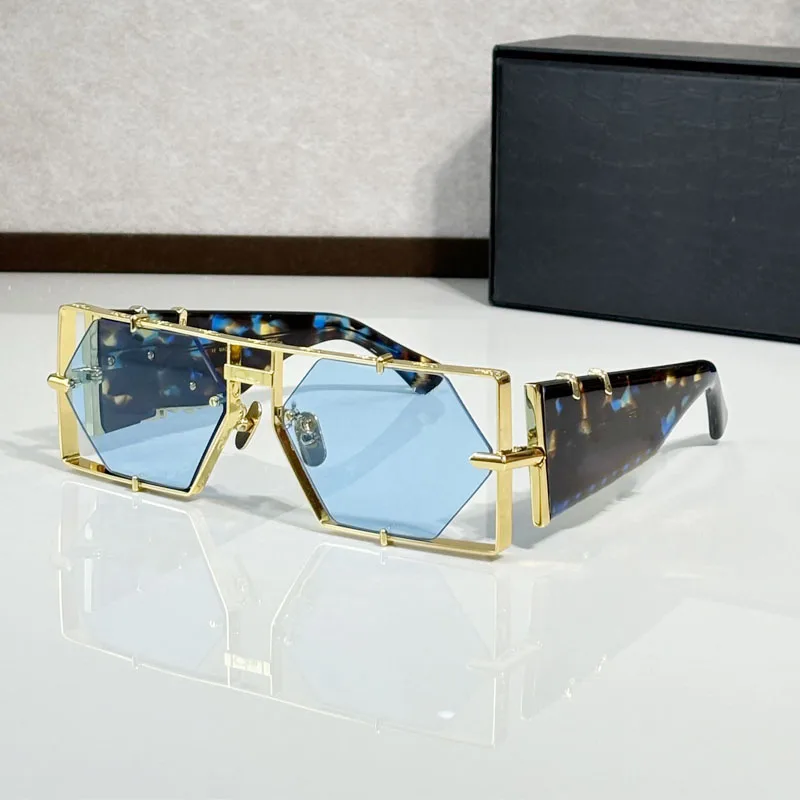 

004 Big Square Luxury Crafted Sunglasses Brand Fashion Men Women Outdoor Solar Shades UV400 Designer Hexagon Lens Metal Acetate