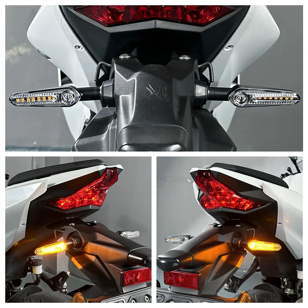 Motorcycle Turn Signal Light For Kawasaki ZR1000 ZR900 ER650 ER400 BR125 Versys-X 300 2017-2022 Rear Front Indicator Turn Lamp