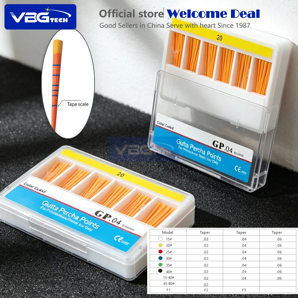 10Boxes Dental F1-F3 02/04/06 Gutta Percha Points Absorbent Paper Points Scale Endodontics Root Canal Obturating Bars Filling